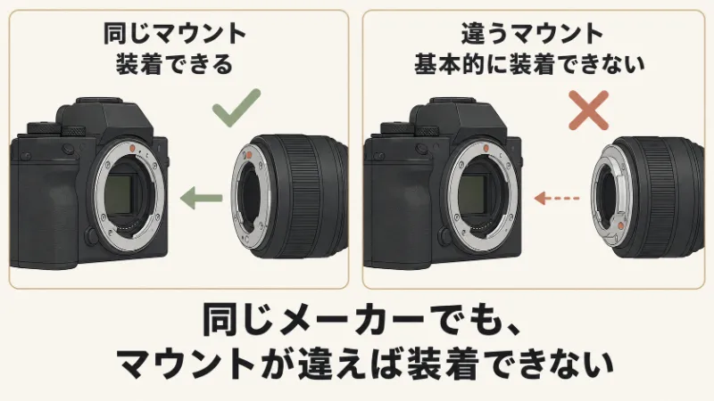 レンズマウントの互換性