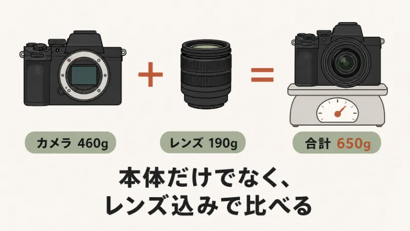 カメラとレンズの合計重量